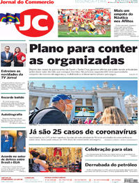 Capa do jornal Jornal do Commercio 09/03/2020