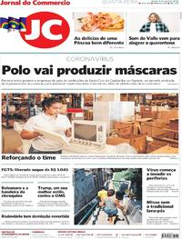 Capa do jornal Jornal do Commercio 09/04/2020