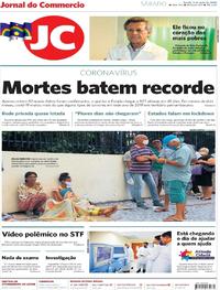 Capa do jornal Jornal do Commercio 09/05/2020