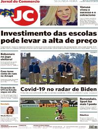Capa do jornal Jornal do Commercio 09/11/2020