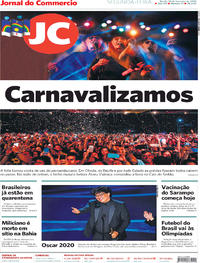 Capa do jornal Jornal do Commercio 10/02/2020