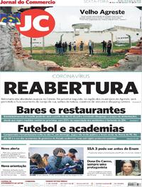 Capa do jornal Jornal do Commercio 10/07/2020