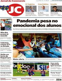 Capa do jornal Jornal do Commercio 10/09/2020