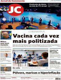 Capa do jornal Jornal do Commercio 11/11/2020