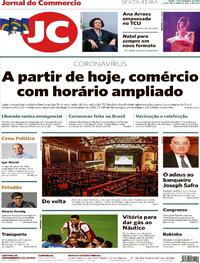 Capa do jornal Jornal do Commercio 11/12/2020