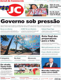 Capa do jornal Jornal do Commercio 12/02/2020