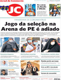 Capa do jornal Jornal do Commercio 12/03/2020