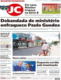 Capa do jornal Jornal do Commercio 12/08/2020
