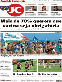 Capa do jornal Jornal do Commercio 12/10/2020
