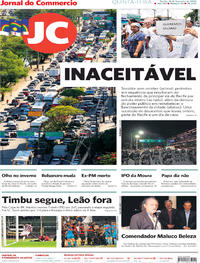 Capa do jornal Jornal do Commercio 13/02/2020