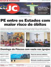 Capa do jornal Jornal do Commercio 13/04/2020