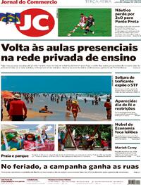 Capa do jornal Jornal do Commercio 13/10/2020