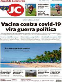Capa do jornal Jornal do Commercio 13/12/2020