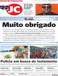Capa do jornal Jornal do Commercio 14/05/2020
