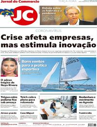 Capa do jornal Jornal do Commercio 14/07/2020