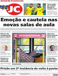Capa do jornal Jornal do Commercio 14/10/2020