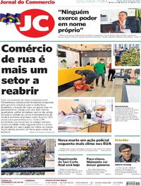 Capa do jornal Jornal do Commercio 15/06/2020