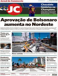 Capa do jornal Jornal do Commercio 15/08/2020