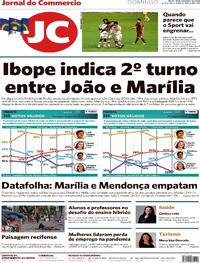 Capa do jornal Jornal do Commercio 15/11/2020