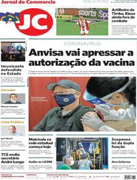 Capa do jornal Jornal do Commercio 15/12/2020