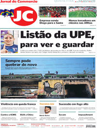 Capa do jornal Jornal do Commercio 16/01/2020