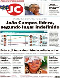 Capa do jornal Jornal do Commercio 16/10/2020