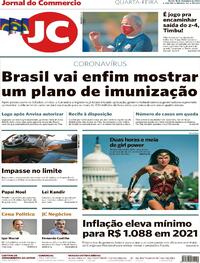 Capa do jornal Jornal do Commercio 16/12/2020