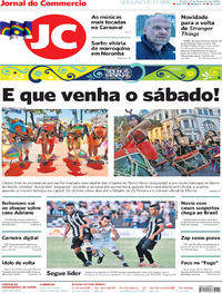 Capa do jornal Jornal do Commercio 17/02/2020
