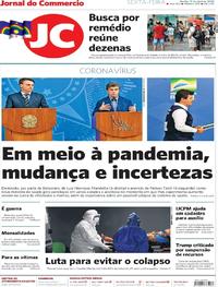 Capa do jornal Jornal do Commercio 17/04/2020