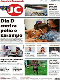 Capa do jornal Jornal do Commercio 17/10/2020