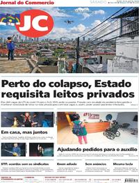 Capa do jornal Jornal do Commercio 18/04/2020