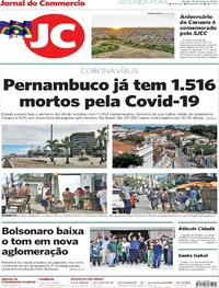 Capa do jornal Jornal do Commercio 18/05/2020