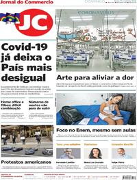 Capa do jornal Jornal do Commercio 19/04/2020