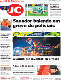 Capa do jornal Jornal do Commercio 20/02/2020