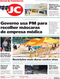 Capa do jornal Jornal do Commercio 20/03/2020
