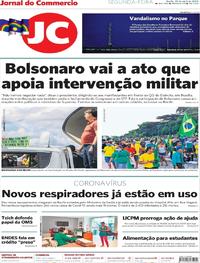 Capa do jornal Jornal do Commercio 20/04/2020