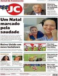 Capa do jornal Jornal do Commercio 20/12/2020