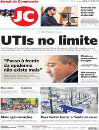 Capa do jornal Jornal do Commercio 21/04/2020