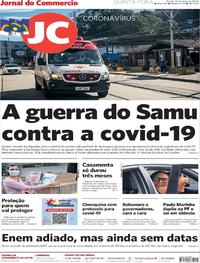 Capa do jornal Jornal do Commercio 21/05/2020