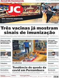 Capa do jornal Jornal do Commercio 21/07/2020