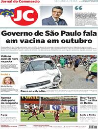 Capa do jornal Jornal do Commercio 21/09/2020