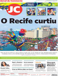 Capa do jornal Jornal do Commercio 23/02/2020