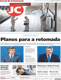 Capa do jornal Jornal do Commercio 23/04/2020