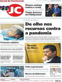 Capa do jornal Jornal do Commercio 24/04/2020