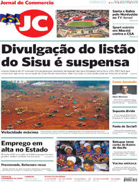 Capa do jornal Jornal do Commercio 25/01/2020