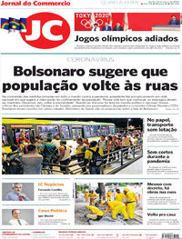 Capa do jornal Jornal do Commercio 25/03/2020