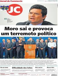 Capa do jornal Jornal do Commercio 25/04/2020