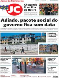 Capa do jornal Jornal do Commercio 25/08/2020