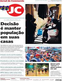 Capa do jornal Jornal do Commercio 26/03/2020