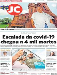 Capa do jornal Jornal do Commercio 26/04/2020